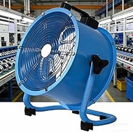 Blue Industrial Axial Fan 12 Inch/14 Inch High Speed Low Noise Consstruction Dust Fans 51Cm×39Cm 260