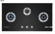 BOSCH Series 4 gas hob Tempered glass Black PMD93A31AX