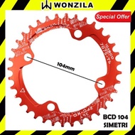 Snail Single Chainring Shimano Prowheel IXF Red 34T Symmetrical 104Bcd