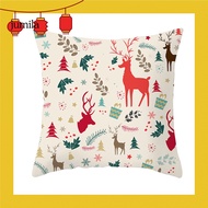 [JU] Christmas Tree Santa Elk Snowflake Snowman Socks Gift Cushion Cover Xmas Decor