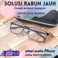 TERBARU Kacamata Minus Photocromic Pria Sporty Titanium Optik Asli Ori Untuk Gaya