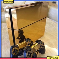 (Ledmarket) Golden Color Glossy Decal Skin Sticker for Playstation 4 PS4 Console + Controllers