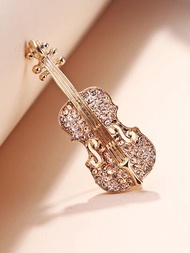 水鑽小提琴設計胸針