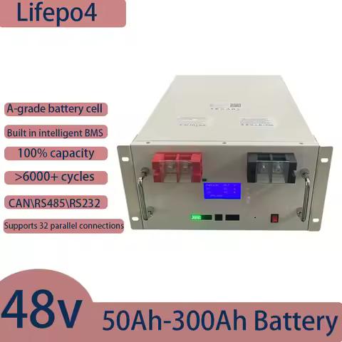 LiFePO4 48V 200Ah Battery 10Kwh 16S 200A BMS 51.2V 300Ah 100Ah 120Ah 150Ah Lithium battery 6000 Cycl