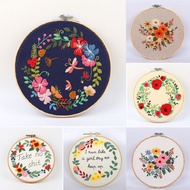 (DEAL) Flowers Pattern DIY Cross Stitch Kit Handmade Craft Sewing Embroidery Set