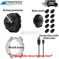 Garmin Fenix 6s, Fenix 6, Fenix 6X, Fenix 7s, Fenix 7, Fenix 7X screen protector, watch cover, charg
