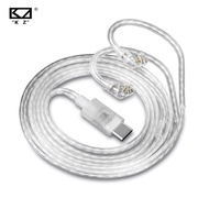 KZ Original TYPE-C Earphones Cables Silver Plated Upgrade Cable Headphones Wire For KZ Castor ZS10 P