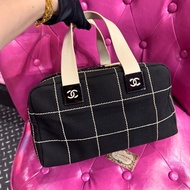Chanel 帆布冰格豆腐包/手提包/王吉娜古董精品