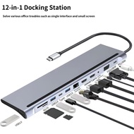 5In1 7In1 10In1 12 In1 USB-C HUB Type C To Dual HD 4KVGA TF Pd SD Reader All In One For Pc Computer
