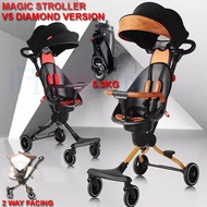 【Ready Stock】Littleone Advanced V5B Ultralight Foldable 2-Way Facing Magic Stroller Adjustable Awning &amp; Rotating Seat w