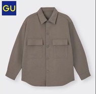 GU CPO 海軍風抗皺襯衫外套（咖啡色）