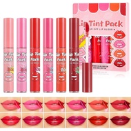 DAGEDA 6-Color Exfoliating Lip Gloss Set, Waterproof Tattoo Peeling Lip Gloss, Non-Stick Lip Liner L