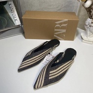 【Low Price】100%ZARA-official  Flat half slippers, muller shoes, sandals, female