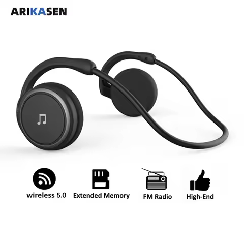 Arikasen Bluetooth Earphone Sport MP3 Player Headset FM Radio Extended Memory Wireless Headphone Pla