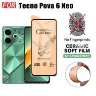 3 in 1 Tecno Pova 6 Neo เคสโทรศัพท์กันกระแทกสําหรับ Tecno Pova 6 Pro Pova 5 Pro เซรามิค Frosted Film