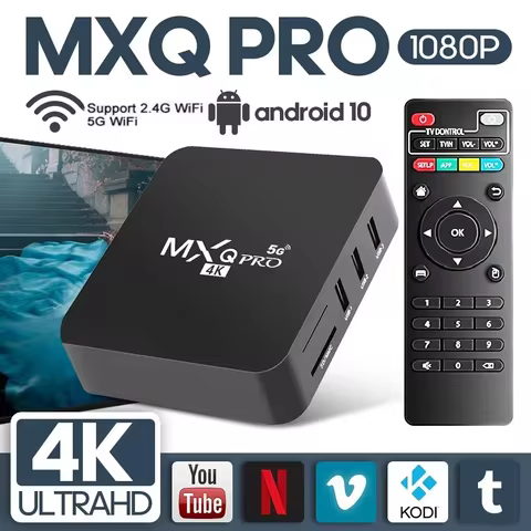 MXQ Pro H313S 5G HDR 4K Smart TV Box HD Android 9.0 Wifi Enabled with Voice Remote Control Original 