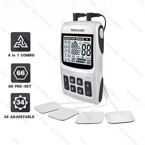 TENS 7000 and EMS Unit 4 in 1 (TENS+EMS+RUSS+IF) physiotherapy machine for TENS & Muscle stimulators