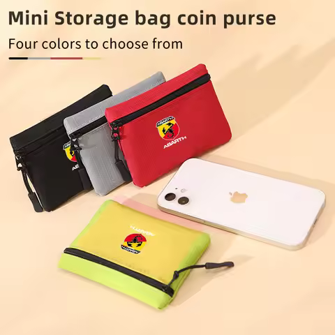 Wallet Coin Purse Money Bag ID Card Key Organizer Case For FIAT Abarth 500 Grande Punto Tipo Stilo U