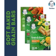 Gerber Organic Grain & Grow Soft Baked Grain Bars For 12+ Months Old (8 Bars)
