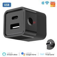 Tuya Wireless WIFI Power Adapter USB To Type-C Dual Port Type-C To USB Support App Remote Control Fo