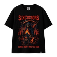 Metal t-shirt Satanic Distro t-shirt Men Women Black SIXCISSORS 666 HEAVEN NEW