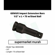 GENIUS Impact Extension Bars 1/2" x L=75mm w/Steel Ball