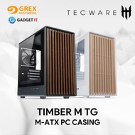 TECWARE TIMBER M TG | Micro-ATX Wooden Panel PC Casing | MID TOWER MATX CASE | Black / White | GADGE