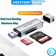 Vention Card Reader USB 3.0 5Gbps USB Type C Dual Ports Support Simultaneous Reading SD+TF for Phone