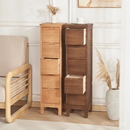 8V Solid Wood Bedroom Storage Cabinet25CM Small Ultra-Narrow Bedside Cabinet Gap Storage Cabinet Fiv