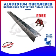SUCCESS Aluminium Chequered Edge Protector Tread Plate Corner Guard Diamond Plate Corner Angle Checker Plate StairNosing
