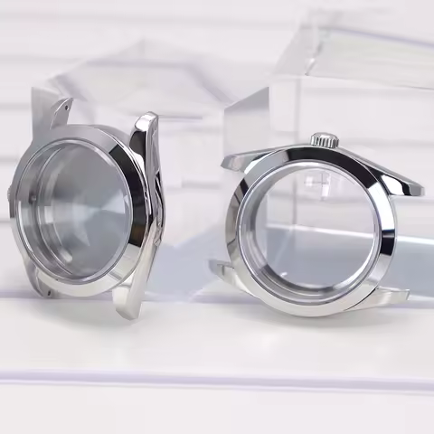 36mm 39mm Silver Watch Case Waterproof Sapphire Glass For Seiko 4R36 NH35 NH36 NH34/38 Miyota 8215 M
