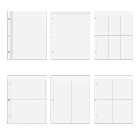 PLRBOK 10 PCS A5 1 2 4 Pockets 3 Hole Clear Ring Binder Refill Sleeves 4×6 10×15 4R Photocards Noteb