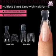 SOONA 60/240/300 Pcs Dual Nail Forms, Oval No Paper Forms Coffin Nail Forms,  Acrylic 15 Size Oval S