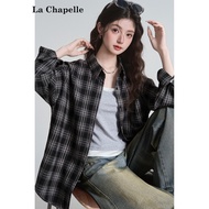 gaun budak perempuan baju sejuk perempuan baju kuromi budak perempuan Lapel Plaid Shirt Outer Top