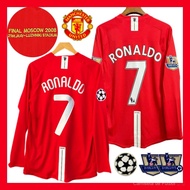 Manchester United Jersey 07-08 Home Retro Long Sleeve Ronaldo 2008 Classic Football Shirt 【Thai Vers