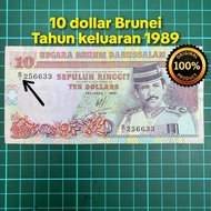 A918 10 dollar Brunei sepuluh ringgit Brunei duit luar negara duit kertas lama duit Brunei