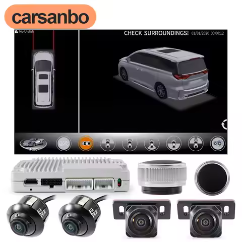 Carsanbo 720P Universal 360 Degree Panorama View Car Camera Left Right Front Rear View Around View S