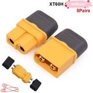 WUPEI47AD 5Pairs XT60H Connectors, with Sheath Housing Copper Connectors Plugs, Durable Nylon Male F