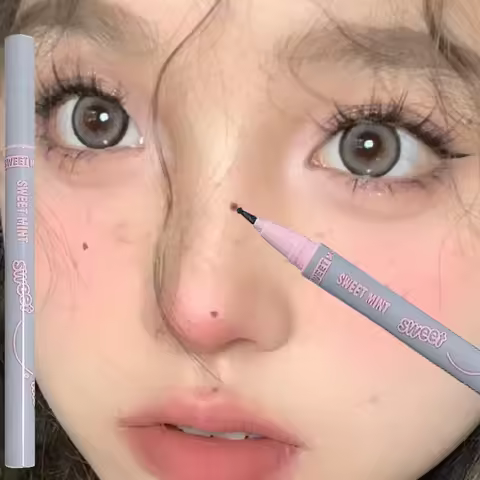 Face Fake Freckles Pen Natural Liquid Tear Mole Pen Amber Brown Dot Spot Concealer Pen Lifelike Chee