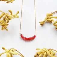 經典不規則天然石微笑款式Coral紅珊瑚短項鍊