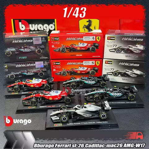 Bburago 1:43 F1 Mcl40 1-Norris R22 3-Verstappen Sf-26 44-Hamilton Cadillac-Mac26 W17 12-Antonell Rb3