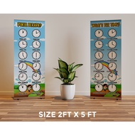 BUNTING Let's Learn Time Clock 2x5ft