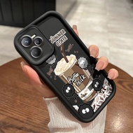 Case For Realme C35 Narzo 50A Prime Phone Shockproof Soft Silicone All-Inclusive Coffee Milk Tea Pat