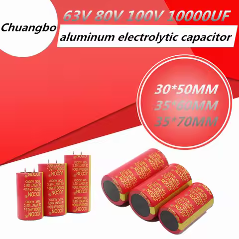 63V 80V 100V10000uf audio electrolytic capacitor 10000UF63V 80V 100V 30x50 35x60 35x70red copper pin
