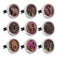 New Wood Aromatherapy Car Perfume Diffuser Stainless Steel Essential Oil Diffuser Aroma Car Clip Perfume Lockets Pendants