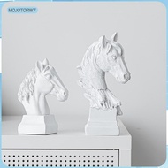 [mojotorw7] Resin Horse Head Statue Sculpture Modern Tabletop Decor for Interior Living Room Office 