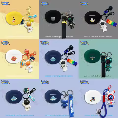 Case for OPPO Enco X3 Silicone Case Earbuds Blue Spacecraft Astronaut Soft Protective Headphone Cove