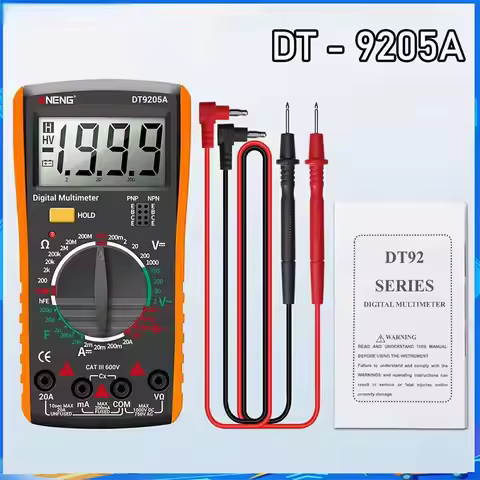 DT9205A Digital Multimeter True RMS Professional /DC Current Tester Capacitor Voltage Meter Detector