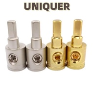 LAKAMLK Car Speaker Wire Terminal, Pure Copper Gold Silver Car Audio Connector, 0GA 4GA 8GA Wire Red