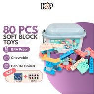 80pcs Soft Blocks Toys Chewable Block Kids Building Blocks Baby Block Toys Building Blocks Kids Buil